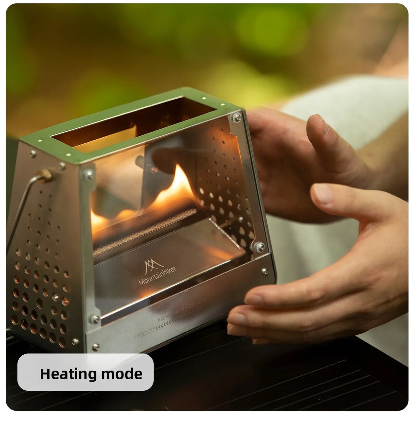 MOUNTAINHIKER Outdoor Camping Portable Burning Platform Stainless Steel Mini Firewood Stove Lightweight Small Observation Stove