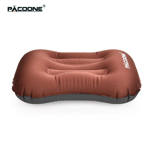 PACOONE Portable Inflatable Pillow Camping Equipment Compressible Folding Air Cushion Outdoor Protective Tourism Sleeping Gear