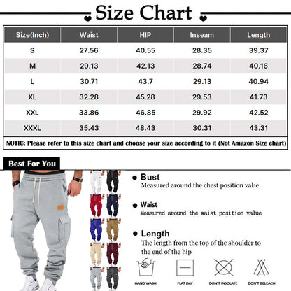 Men's Cargo Pants 2025 New Casual Loose Autumn Winter Straight Baggy Pants Multi-Pockets Solid Color Pinting Sweatpants ﻿