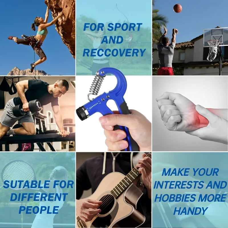 Adjustable Hand Grip Strength Strengthener Trainer Full Set With Counter Wrist Forearm And Hand Exerciser For Muscle Training