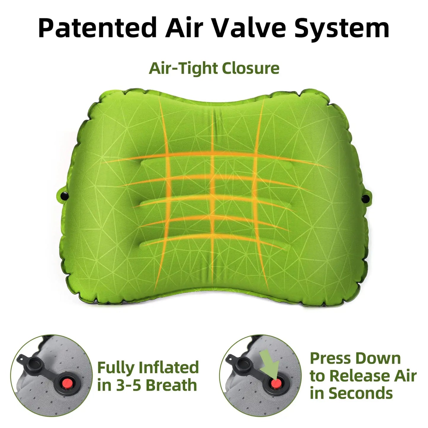 Inflatable Camping Travel Pillow Ultralight Portable Backpacking Pillow for Neck Lumbar Support Camp Hiking Sleeping