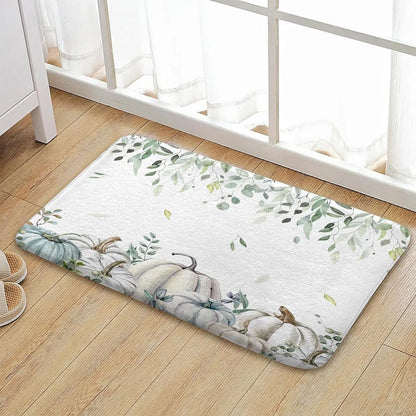Fall Pumpkins Maple Leaf Autumn Harvest Thanksgiving Carpet Mat Rug Non Slip Home Decor for Bathroom Bedroom Kitchen Bathtub