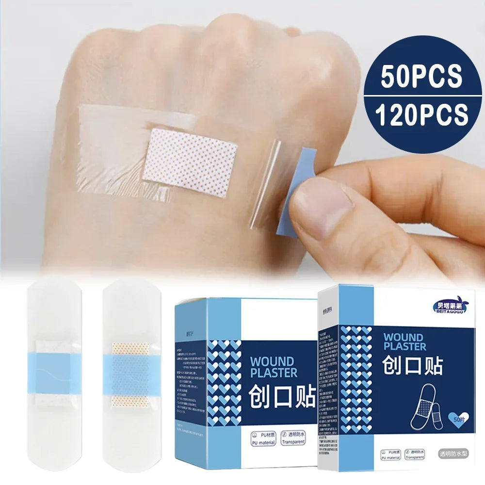 Transparent Medical Plaster Waterproof Adhesive Bandage Home First Aid Kits Wound Antibacterial Sticking Plaster Journey Camping