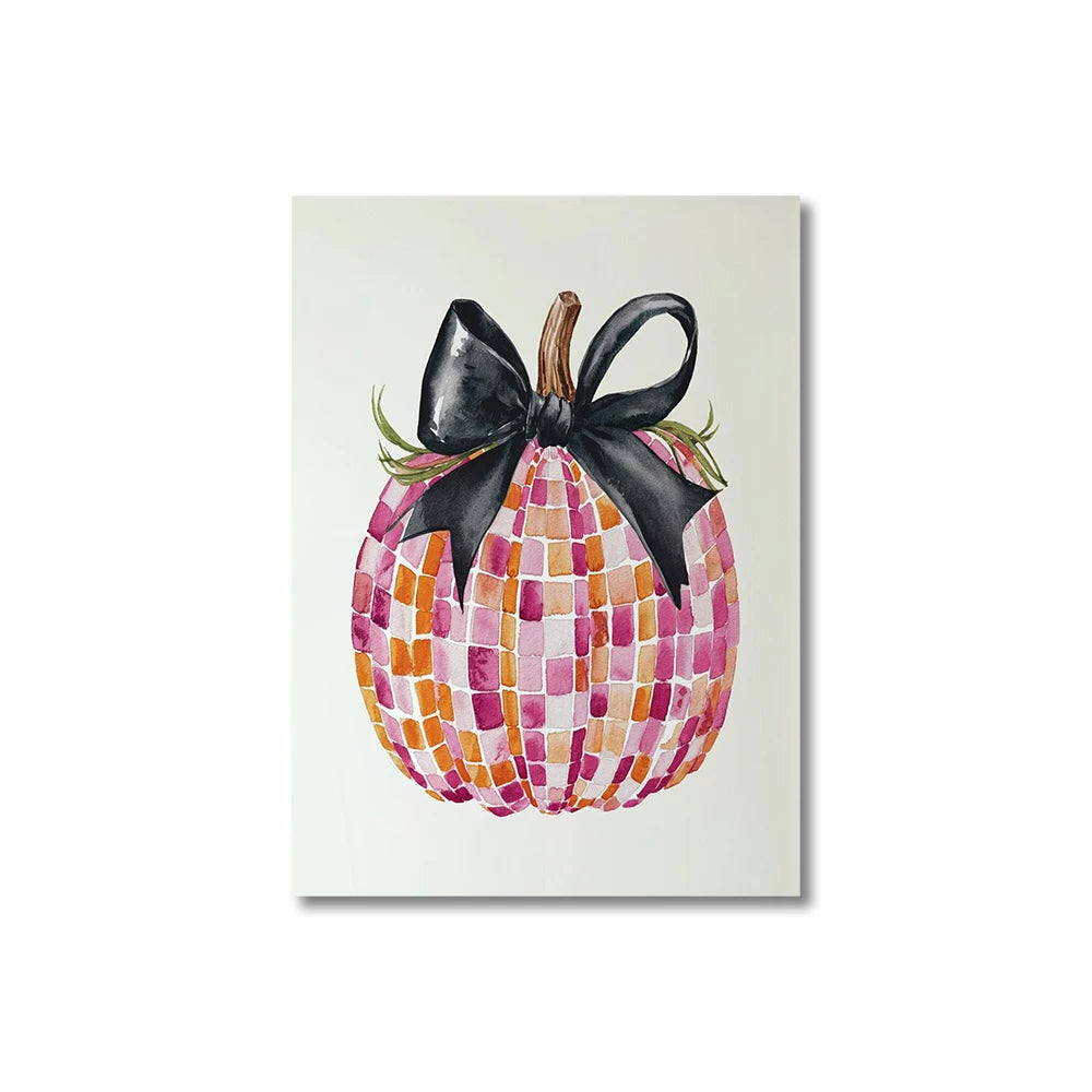 Autumn Leaves Pumpkins Print Poster Fall Home Bedroom Living Room Decor Autumn Vibes Decor Canvas Painitng Thanksgiving Gift