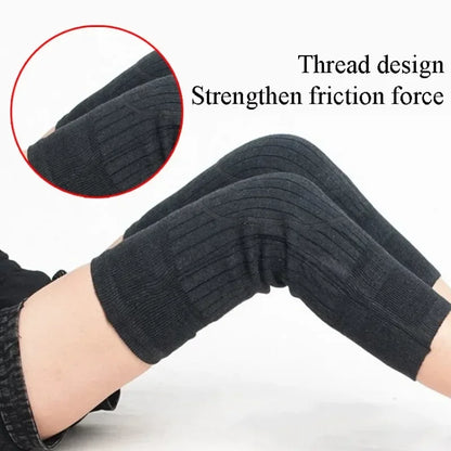 1 Pair Winter Warm Knee Pads Thickened Rabbit Fur Leg Warmer Pads Band Non-Slip Cold-proof Velvet Arthritis Knee Brace Pad