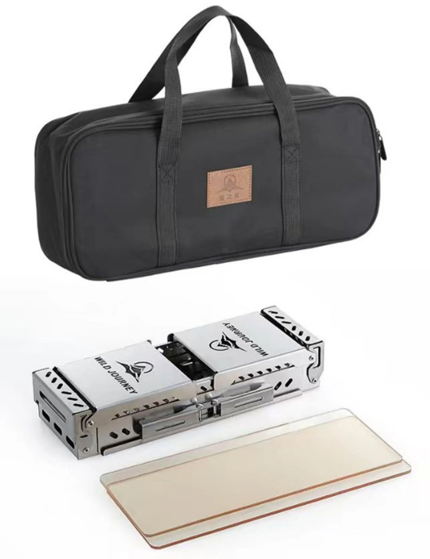 SmiloDon Camping Folding Brazier IGT Half-Unit Bonfire Stove Desktop Campfire Furance Windproof Firewood Stove Outdoor Heater