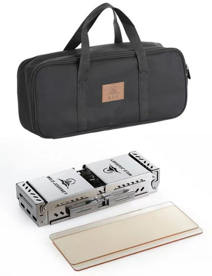 SmiloDon Camping Folding Brazier IGT Half-Unit Bonfire Stove Desktop Campfire Furance Windproof Firewood Stove Outdoor Heater