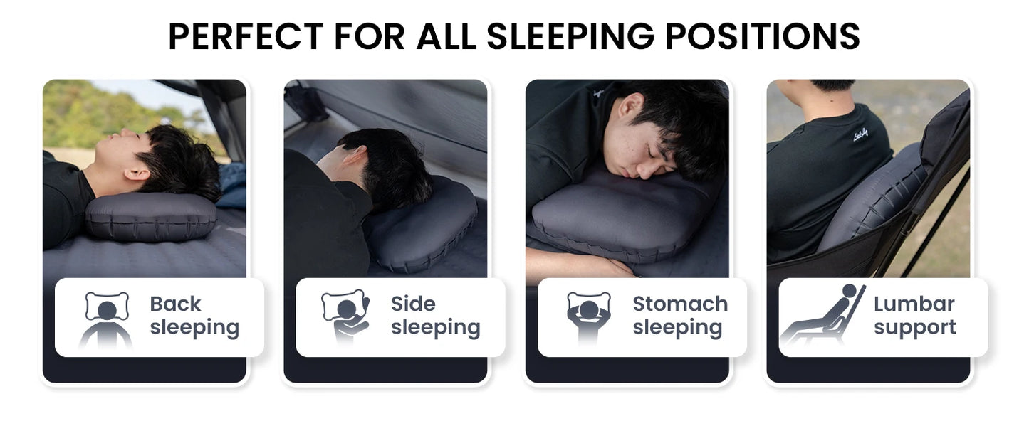 OneTigris Airdream Camping Pillow Portable Ultralight Inflatable Sleeping Neck Pillows for Travel Backpacking Hiking Flight