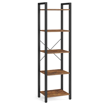 VASAGLE LLS100B01 5 Tier Bookcase Storage Unit for Office, Living Room, Bedroom, 30 x 39.5 x 154 cm, Industrial Style