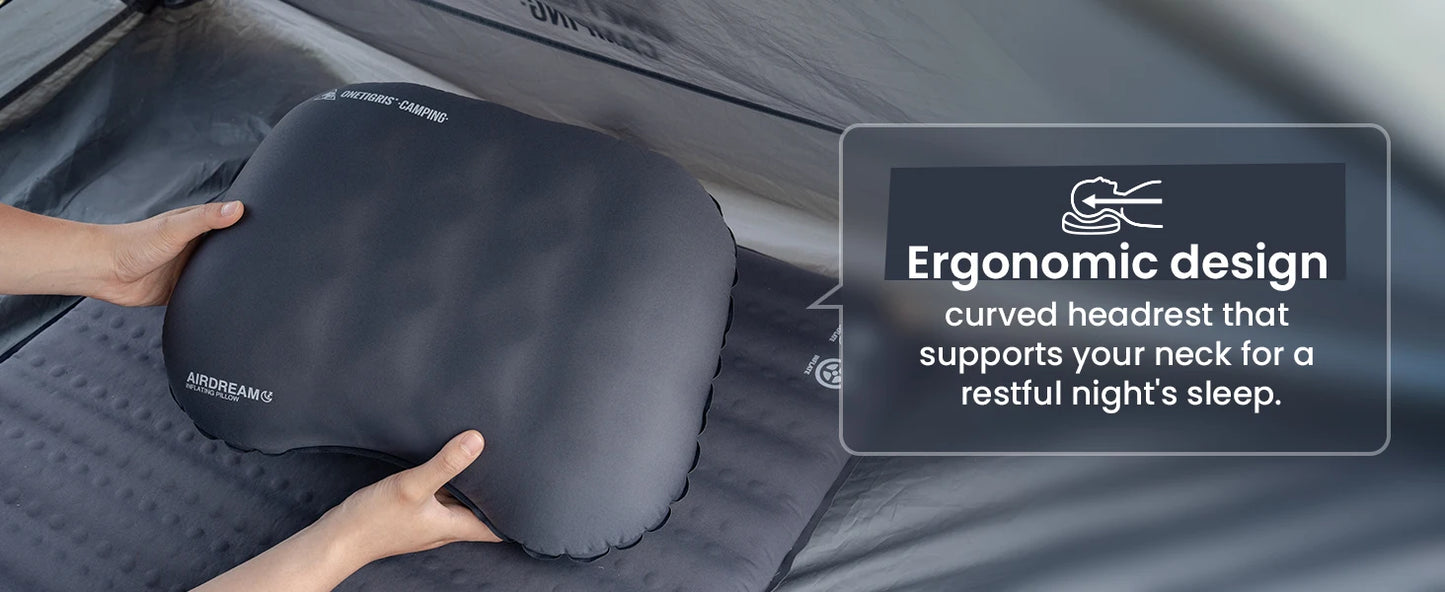 OneTigris Airdream Camping Pillow Portable Ultralight Inflatable Sleeping Neck Pillows for Travel Backpacking Hiking Flight