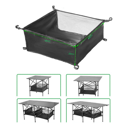 Camping Table Hanging Net Mesh Basket Organizer Rack Bag Net Bag Under Table Storage Bag For Outdoors Picnic Cookware