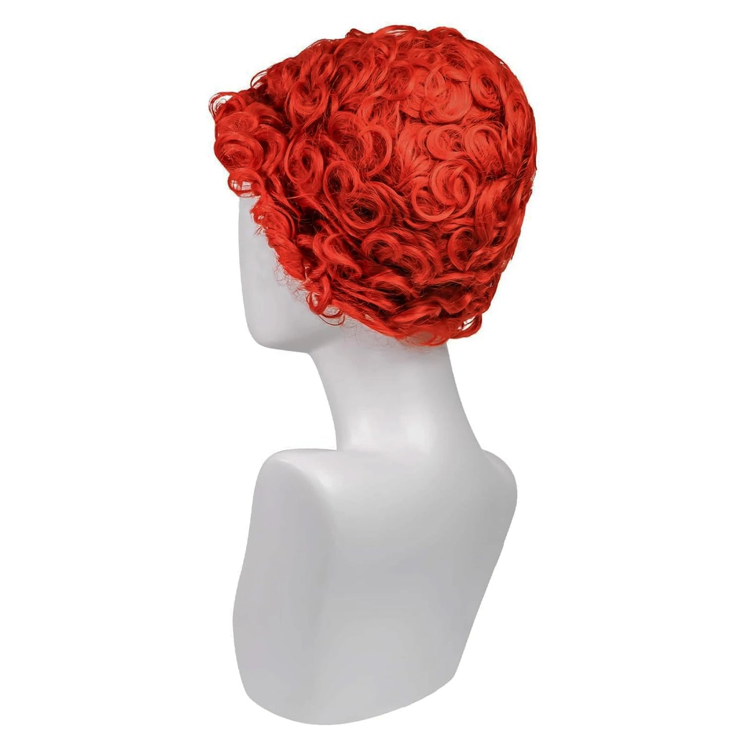 Synthetic 10inch Curly Heart Shape Alice Red Queen Cosplay Women Costume Wig for Halloween Christmas School Thanksgiving Day