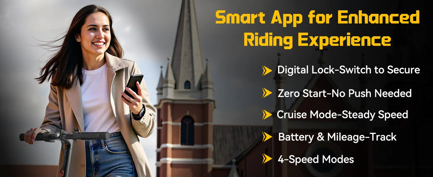 LADPED LP40 Electric Scooter 350W 19mph APP Smart Control 4 Speed Modes Foldable Electric Scooter 16miles Max Range for Adult