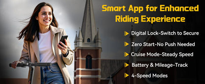 LADPED LP40 Electric Scooter 350W 19mph APP Smart Control 4 Speed Modes Foldable Electric Scooter 16miles Max Range for Adult