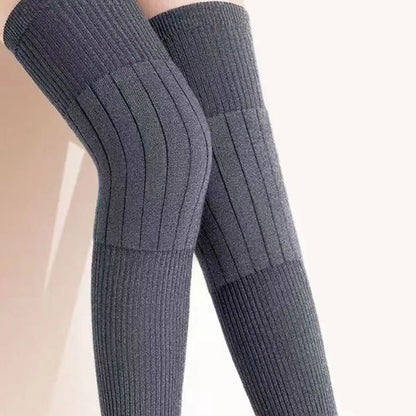 New Plus Velvet Winter Knee Pads Universal Windproof Coldproof Warm Knee Sleeve Thickened Elastic Leg Sleeves Unisex