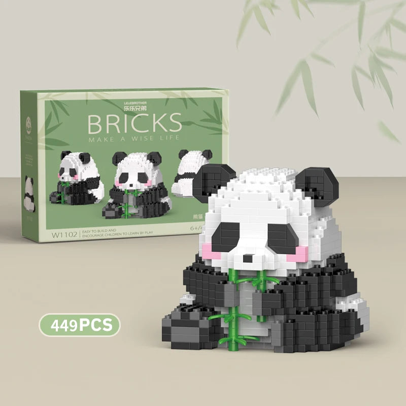 Creative DIY Assemable Animal Cute MINI Chinese Style Animal Panda Building Block Educational Boy Toys For Children Model Bricks
