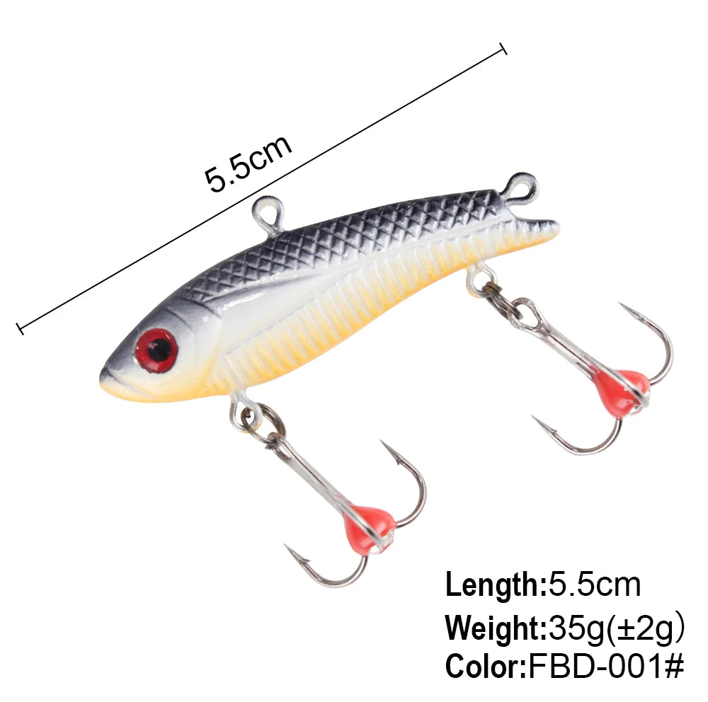 FTK 1PC Ice Fishing Lures 20g/35g Winter Bait Hard Lure Carp Fishing hooks Balancer for Fishing Baits Jigging