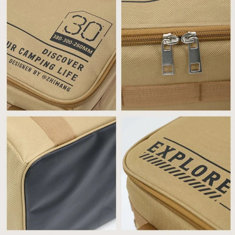 30-42L Waterproof Tactical Camping Storage Bag Insulated Folding Box Outdoor Gear Organizer for Picnic Tableware Field Equipment