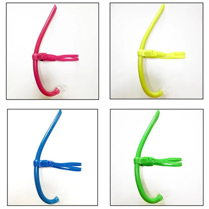 From Wet Training Swim Snorkel For Lap Swimming Snorkeling Gear Front ComfortableMounted Silicone Mouthpiece For Kid/Child