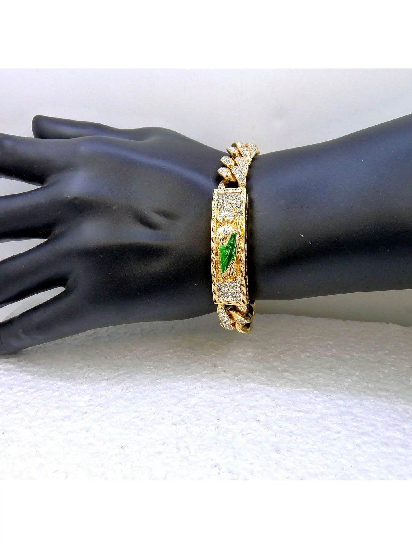 St. Jude Sparkling Rhinestone Hip Hop Bracelet for Everyday Wear Party and Gift Giving