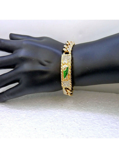 St. Jude Sparkling Rhinestone Hip Hop Bracelet for Everyday Wear Party and Gift Giving