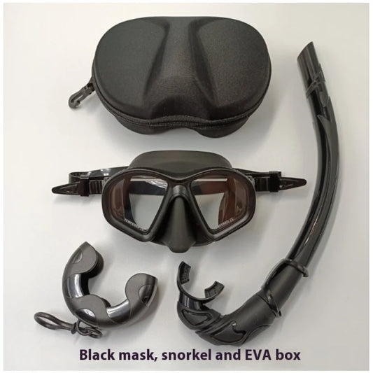 Adult Liquid Silicone Professional Snorkeling Two-Piece Set Waterproof and Fog-Proof Diving Goggles Mask and Snorkel Set