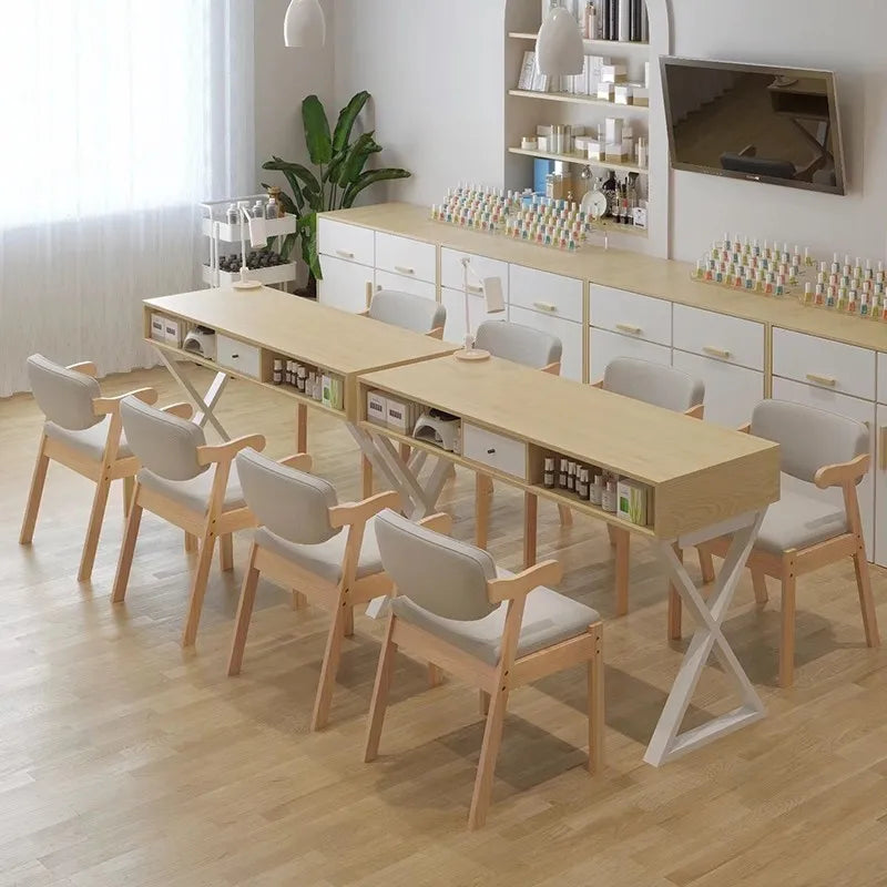 Modern Rustic Manicure Table Eclectic Trendy Minimalist Unique Nail Table With Storage Multifunctional Mesa Manicura Furniture