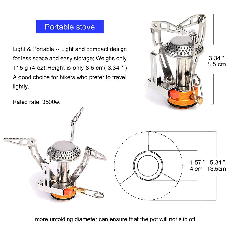 Widesea Portable Camping Cookware Set Aluminum  1.3L Pot 440ML Cup Stove Cutlery Set Bracket for Outdoor Cooking Hiking Backpack