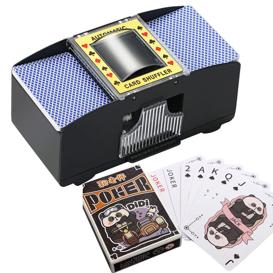 2 Decks Automatic Card machine 2 In 1 Playing Cards Texas Shuffling Dealing Battery-Operated Shuffler Multiplayer table Games