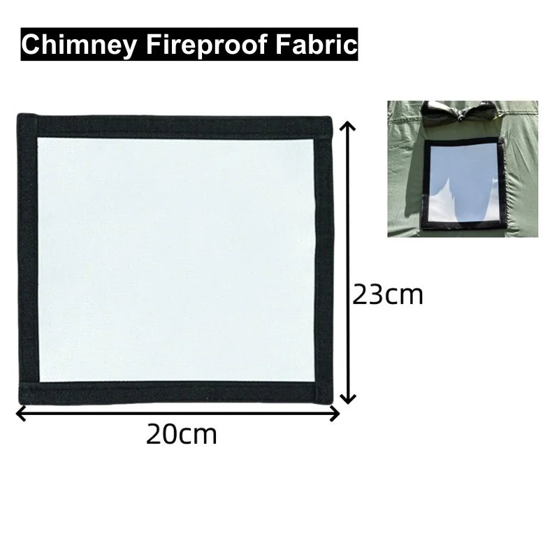 Portable Wood Stove 430 Stainless Triple-Sided Fire View Camping Tent Stove BBQ Grill Oven Outdoor Heater Thermometer SmiloDon