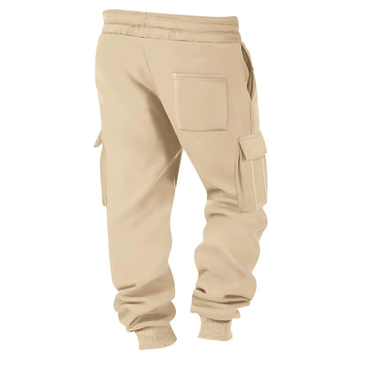 Men's Cargo Pants 2025 New Casual Loose Autumn Winter Straight Baggy Pants Multi-Pockets Solid Color Pinting Sweatpants ﻿