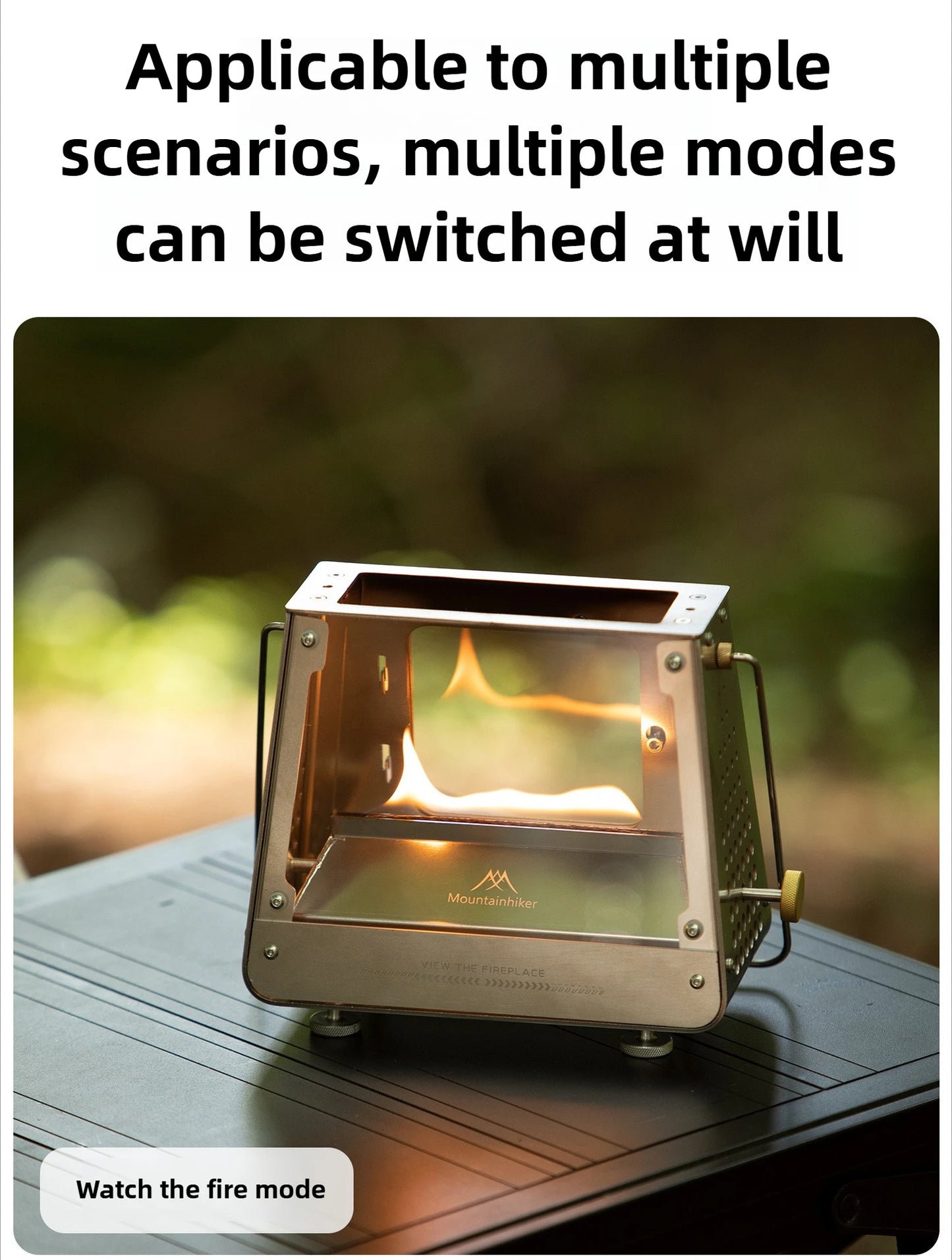 MOUNTAINHIKER Outdoor Camping Portable Burning Platform Stainless Steel Mini Firewood Stove Lightweight Small Observation Stove