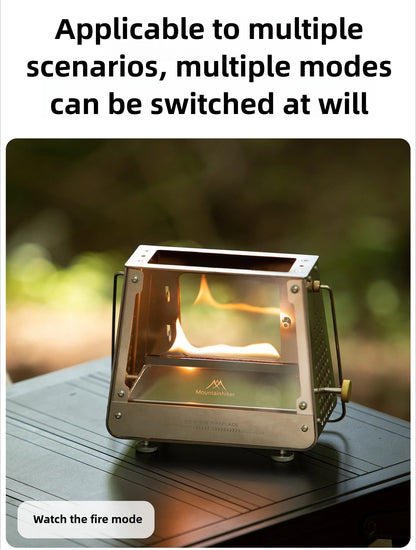 MOUNTAINHIKER Outdoor Camping Portable Burning Platform Stainless Steel Mini Firewood Stove Lightweight Small Observation Stove