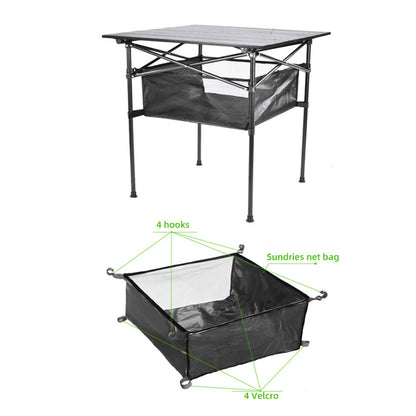 Camping Table Hanging Net Mesh Basket Organizer Rack Bag Net Bag Under Table Storage Bag For Outdoors Picnic Cookware