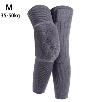 New Plus Velvet Winter Knee Pads Universal Windproof Coldproof Warm Knee Sleeve Thickened Elastic Leg Sleeves Unisex